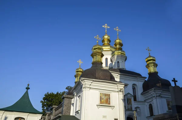 stock image Golden cupolas of Church of the Nativity of the Blessed Virgin Mary in Kyiv Pechersk Lavra monastery, Ukraine