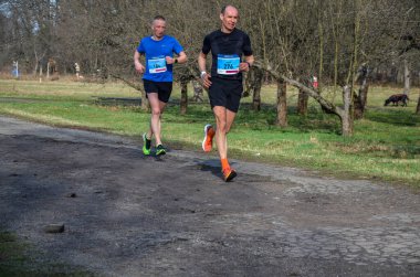 Ukrayna 'nın başkenti Kyiv' de düzenlenen yıllık yarışmaya maraton koşucuları katılıyor