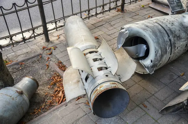 Míssil Lançador Foguetes Múltiplos Que Foram Disparados Território Ucrânia Por Fotografias De Stock Royalty-Free