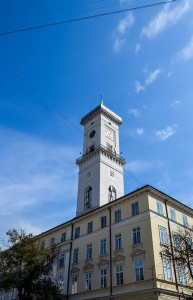 Torre Del Ayuntamiento Lviv Centro Histórico Ciudad Plaza Del Mercado —  Fotos de Stock