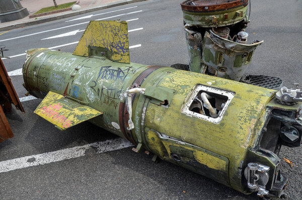 Remains of short range ballistic missile OTR-21 Tochka U (SS-21 Scarab) used russian invaders in Ukraine