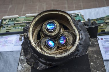 Khreshchatyk merkezindeki Khreshhatyk sergisinde Kh-101 (AS-23 Kodiak) stratejik Cruise füzesinin dijital görüntü haritalama alanı koraktörü