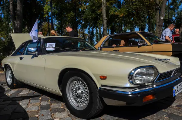 stock image The 1981 Jaguar XJS with a powerful 5.3L V12 engine is a quintessential example of British automotive excellence