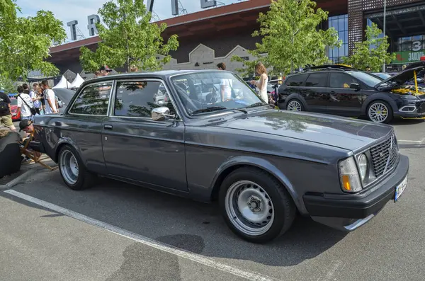 stock image 1979 Volvo 242 Iconic design with a boxy, yet elegant silhouette two-door coupe that epitomizes the robust and reliable engineering Volvo is renowned for