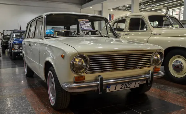 stock image 1978 VAZ 2102 is iconic classic Soviet-era station wagon features a robust 1.2-liter inline-four engine, delivering reliable performance with a manual transmission