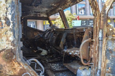 Mayına dayanıklı Kamaz Tayfun Kabini Ukrayna 'daki savaş sırasında Rus işgalcilerin zırhlı aracı.