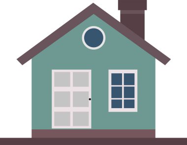 House simgesi seti havalı renklere sahip bir ev illüstrasyonudur. Düzenlenebilir web sitesi ve uygulaması için vektör ve illüstrasyon.