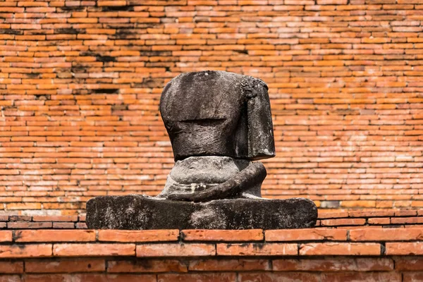 stock image Ayutthaya,Thailand - September,17, 2022:  Broken Buddha statues in Wat Mahathat, Ayutthaya, Thailand