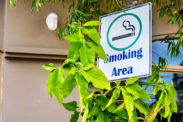 Smoking area signs. in the park
