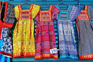 The beautiful hill tribe dress.Traditional Hmong dress.