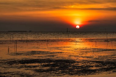 Beautiful sunset on the ocean coast.Thailand.