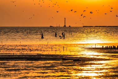 Beautiful sunset on the ocean coast.Thailand.