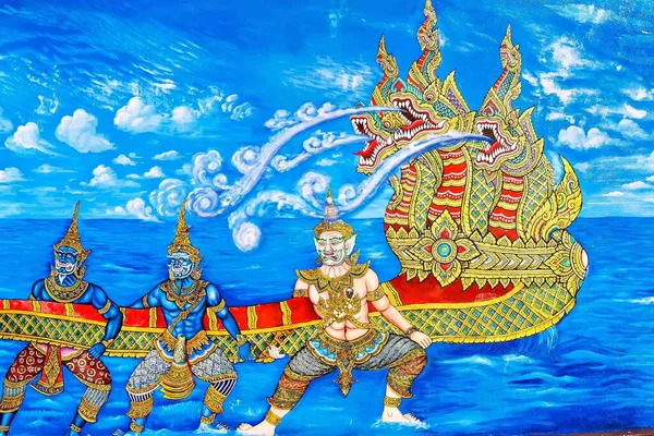 Чиангмай Таиланд Декабря 2022 Года Древний Буддийский Храм Фреска Внутри — стоковое фото