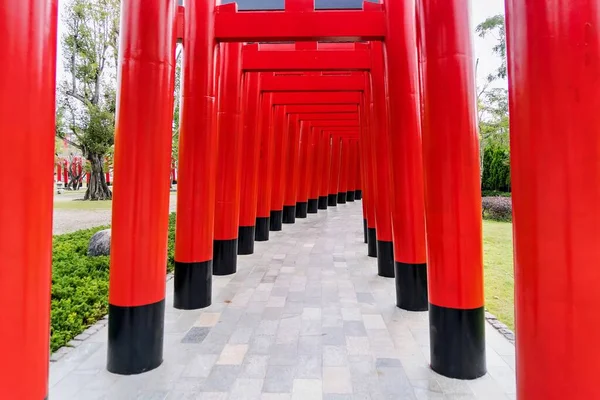 stock image Chiang Mai, Thailand - December, 18, 2022 : Torii Gate replica in Hinoki Land new landmark travel place at Chiang Mai, Thailand.