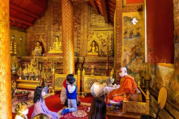 Chiang Mai Thaiföld December 2022 Wat Phra Singh Fontos Intézkedés Jogdíjmentes Stock Fotók