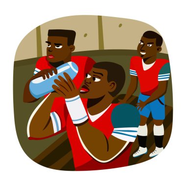 Sports water break illustration in flat style  clipart