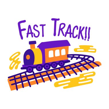 Çizgi film stili hızlı yol etiketi 