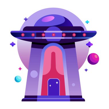 Uzaylı portalının düz bir simgesi 