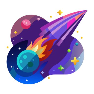 Düz biçimli düşen bir meteor simgesi 