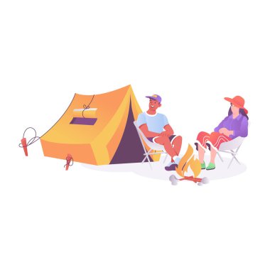 Kamp gezisinin düz bir çizimi. 