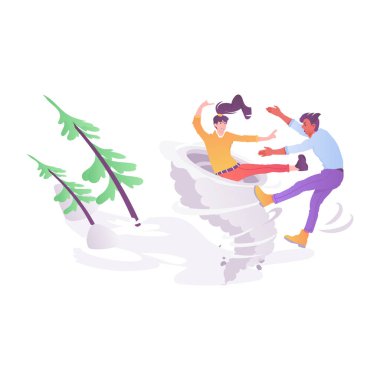 Bir kasırganın düz bir çizimi 