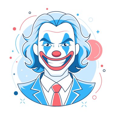 Joker gülüşünün düz bir çizimi 