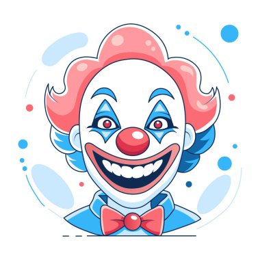 Düz stil palyaço gülümsemesi çizimi 