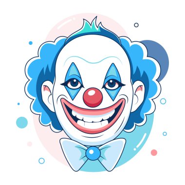 Çılgın palyaçonun düz bir çizimi. 