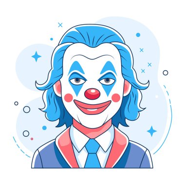 Joker karakterinin düz bir çizimi 