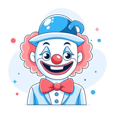 Komik palyaçonun düz bir çizimi 