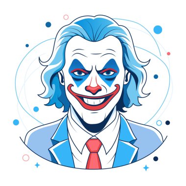 Çılgın Joker 'in düz bir çizimi 