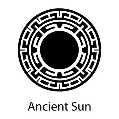 Katı biçimde antik güneş simgesi 