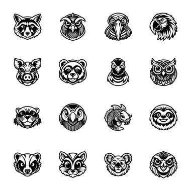 Kabartma Biçimli Hayvan Maskotları Seti 