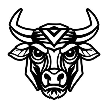 Boğa suratının doldurulmuş bir simgesi 