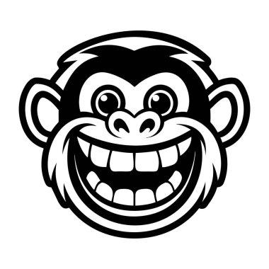 monkey mascot logo template, vector illustration clipart