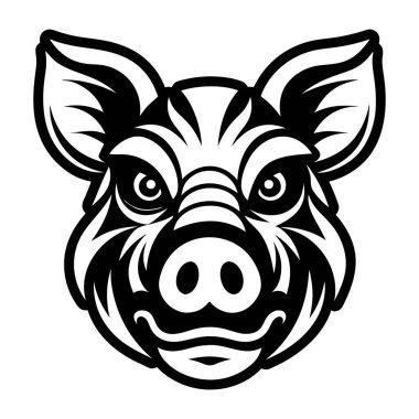 Domuz kafası, illüstrasyon, beyaz arkaplan üzerindeki vektör