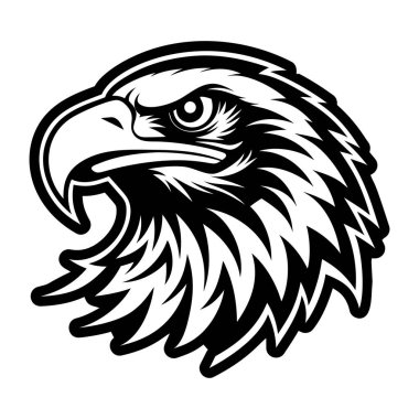 kartalın siyah ve beyaz vektör çizimi