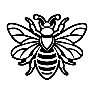 Beyaz arkaplanda izole edilmiş Vektör Arı simgesi