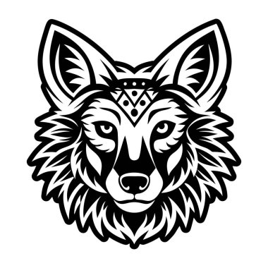 Kurdun başı. siyah - renk çizimi