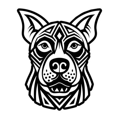 köpek çiftleşmesi portre tasviri, siyah ve beyaz çizim