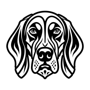 bir köpeğin siyah beyaz portresi, vektör illüstrasyonu
