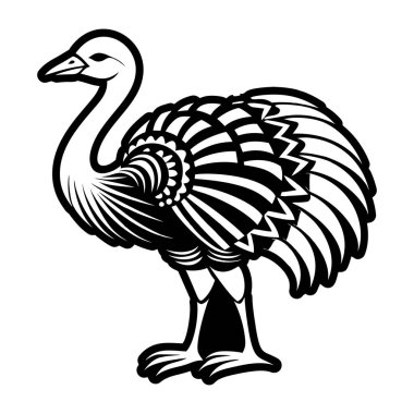 Beyaz arkaplanda bir kaz çizgi filminin vektör çizimi