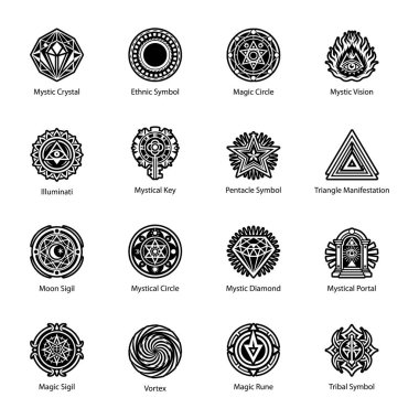 Pentagram vektör katı tasarım, etnik sembolün dolu bir simgesi 