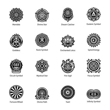 Pentagram vektör katı tasarım, etnik sembolün dolu bir simgesi 