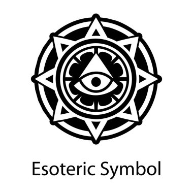 Pentagram vektör katı tasarım, etnik sembolün dolu bir simgesi 