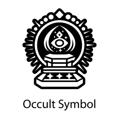 Pentagram vektör katı tasarım, etnik sembolün dolu bir simgesi 