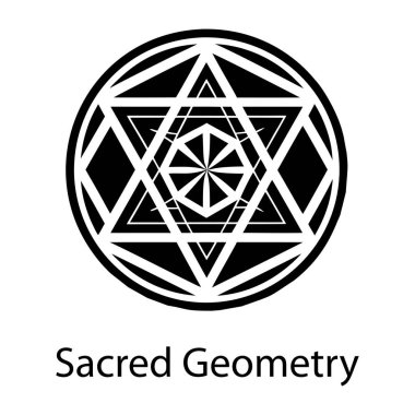 Pentagram vektör katı tasarım, etnik sembolün dolu bir simgesi 