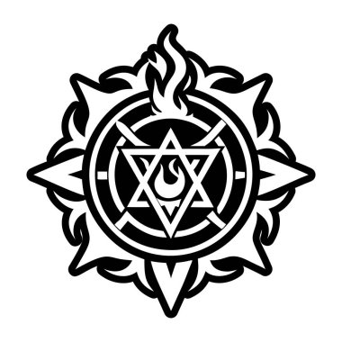 Yıldız sembollü izole bir pentagram. Beş köşeli yıldız. vektör