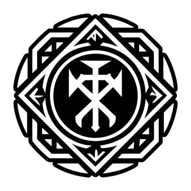 Kelt haçı. Çapraz dikiş. vektör illüstrasyonu