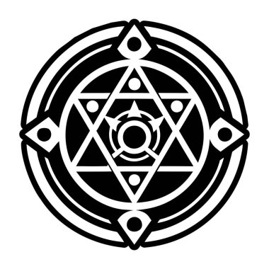 Beyaz arkaplanda pentagram sembolü